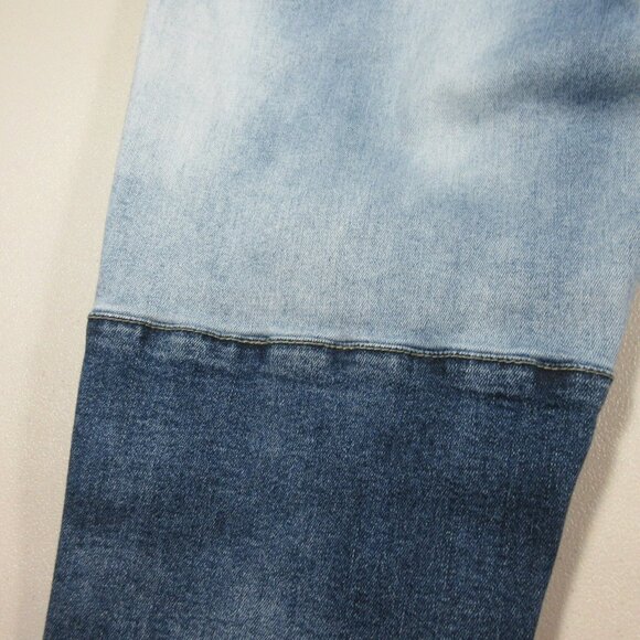 Venus womens dark medium light wash distressed patchwork skinny jeans 8x30 EUC - Picture 9 of 13